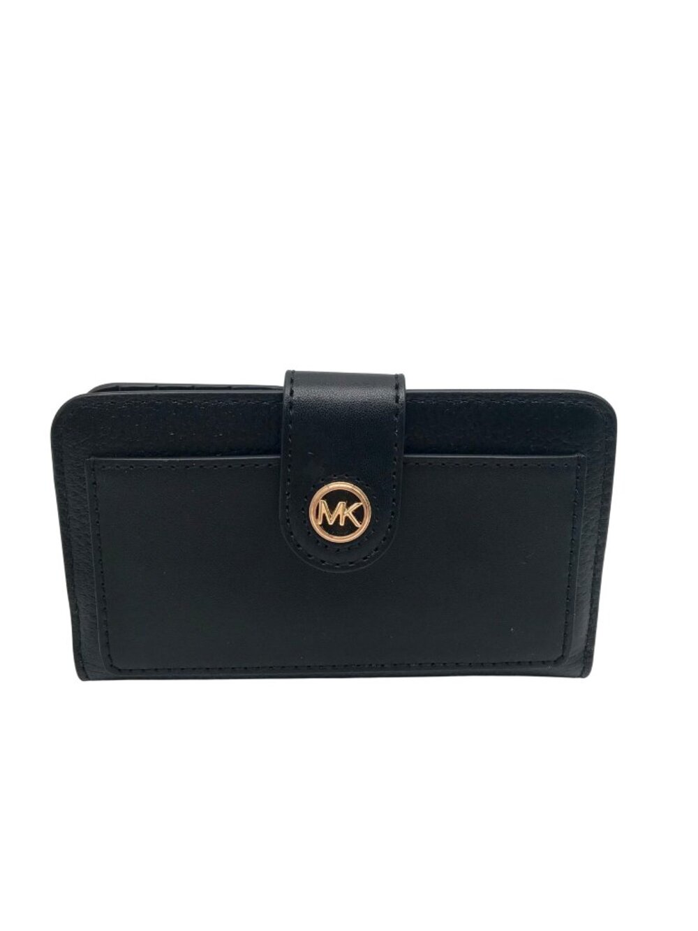 Michael Kors Black Leather Charm Medium Tab Bifold Wallet
